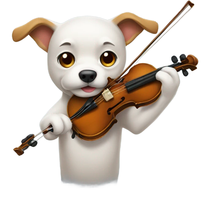 Dog playing violin emoji