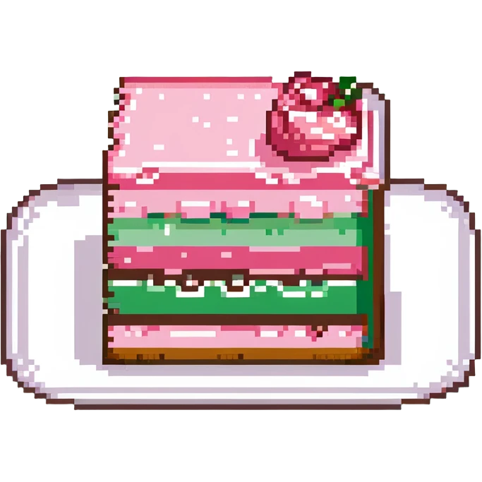 slice of cake with pink frosting emoji