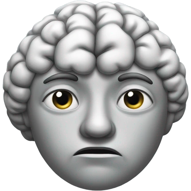 a grey tired brain   emoji