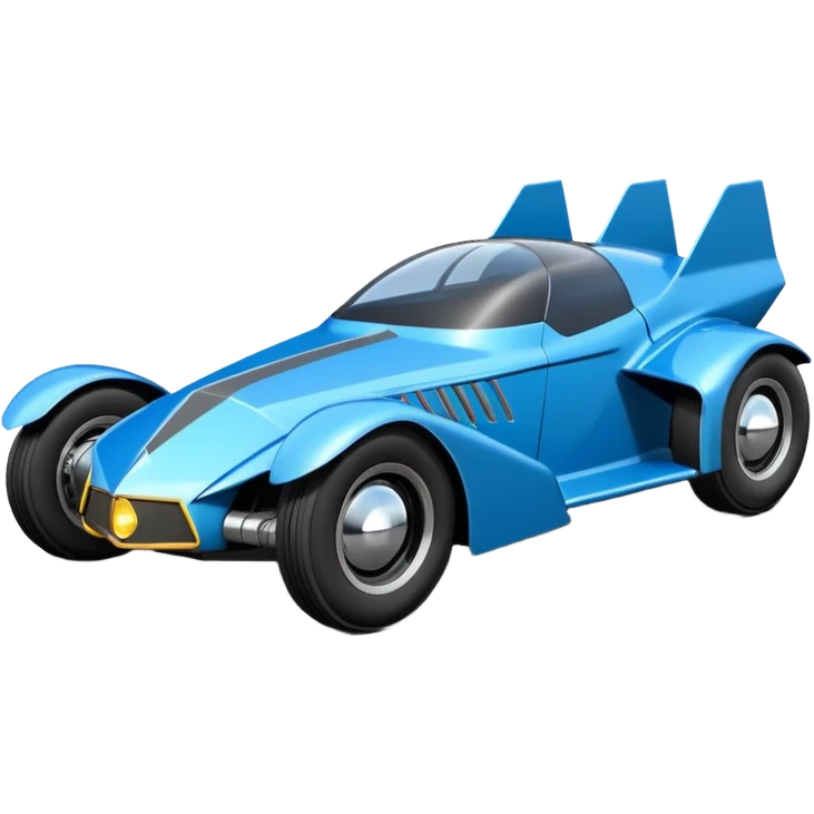  the animated series aerodynamic futuristic Batmobile loosely based on 1936 school bus (flat long straight faceted mechanical body) stealthy town hot rod desert dirt racing buggy  emoji