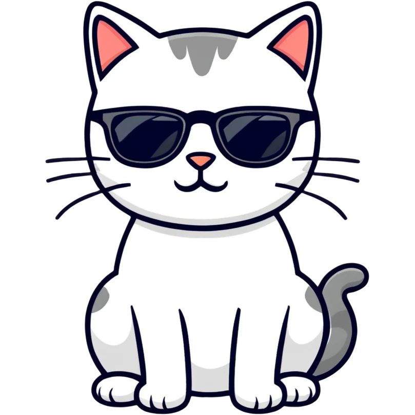 Cat with sunglasses emoji