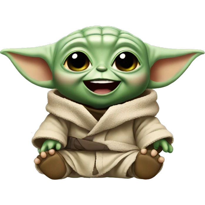 laughing baby yoda emoji