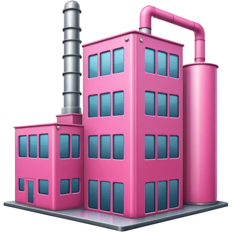 A pink factory transparent background emoji