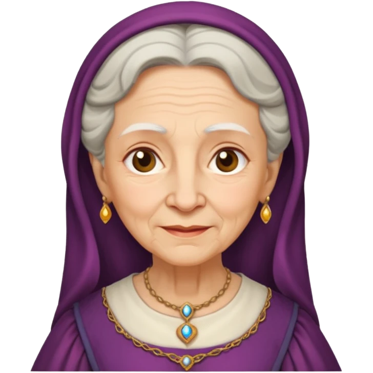 In medieval fairy tales, a kind and amiable grandmother who did not wear jewelry emoji