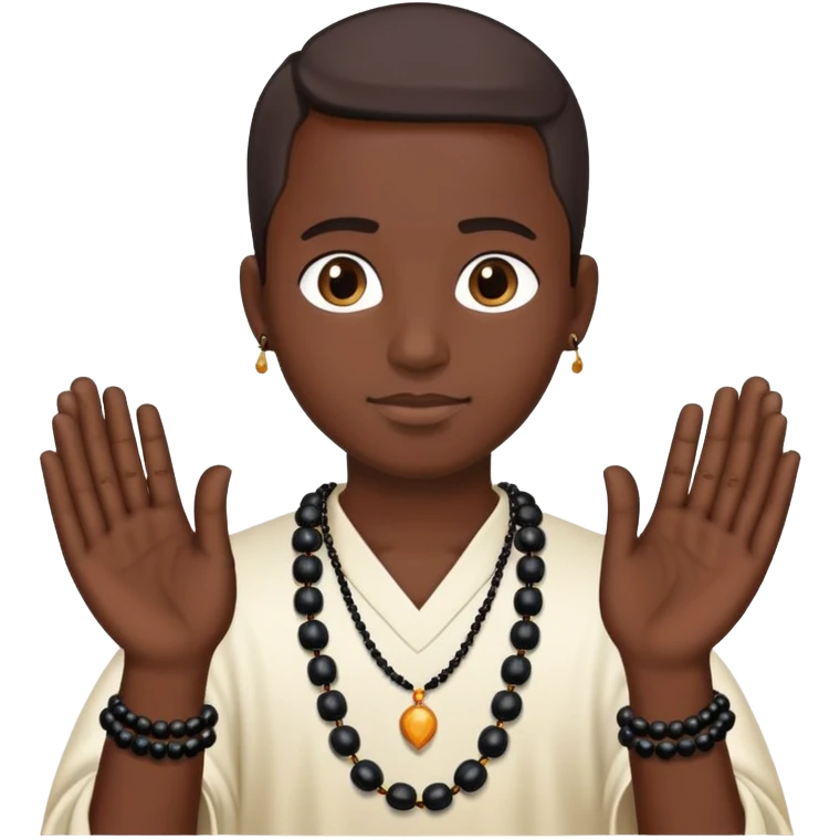 Black hands with prayer beads  emoji
