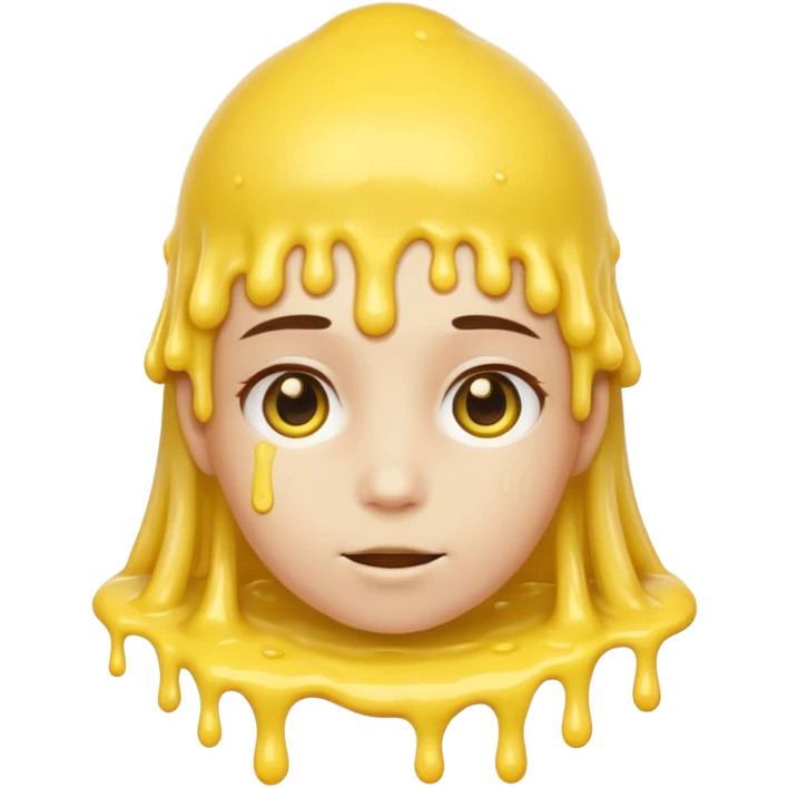 still person, neutral mood, yellow slime on their head, iOS Genmoji style emoji