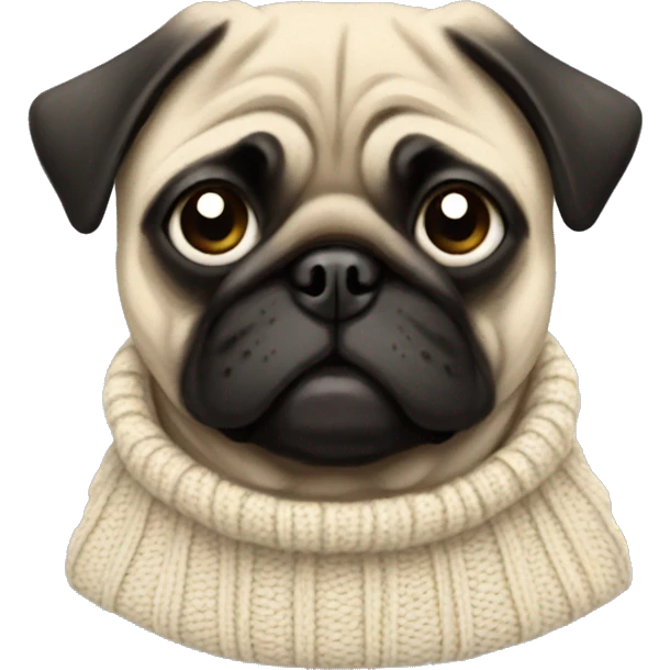 pug wearing a sweater  emoji
