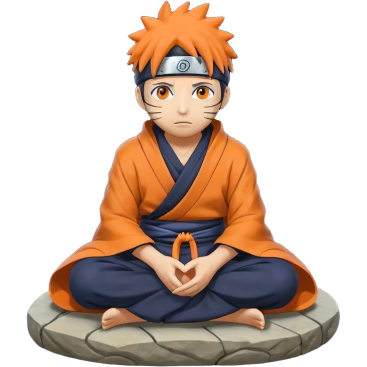 Obito Uchiha where he sits on a stone and emoji