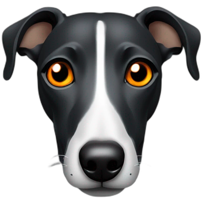 black whippet’s head with orange eyes emoji