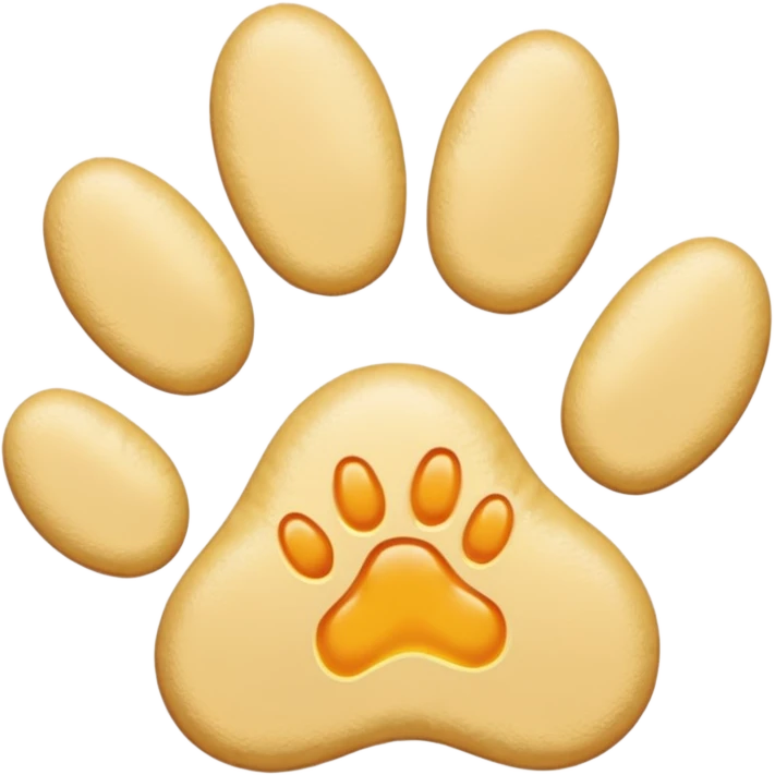 a very light pale pastel orangey yellow pawprint emoji