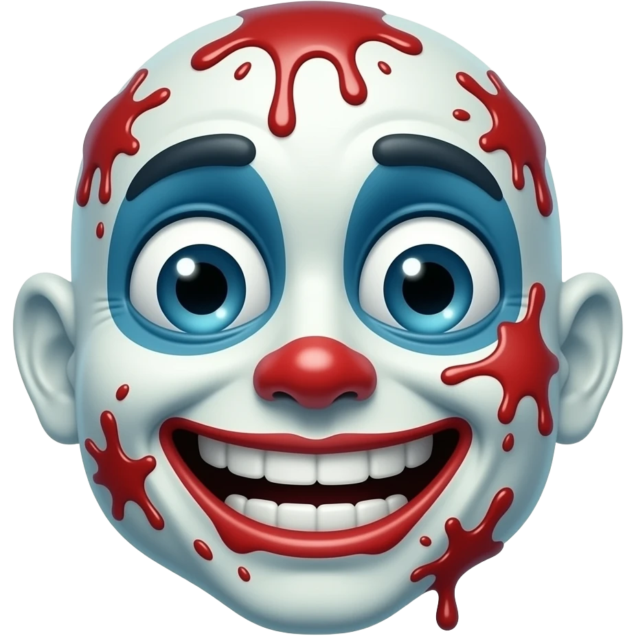 Crazy emoji smiley face with blood splatter emoji