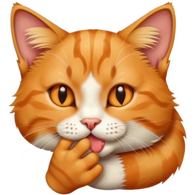 cat licking its paw emoji