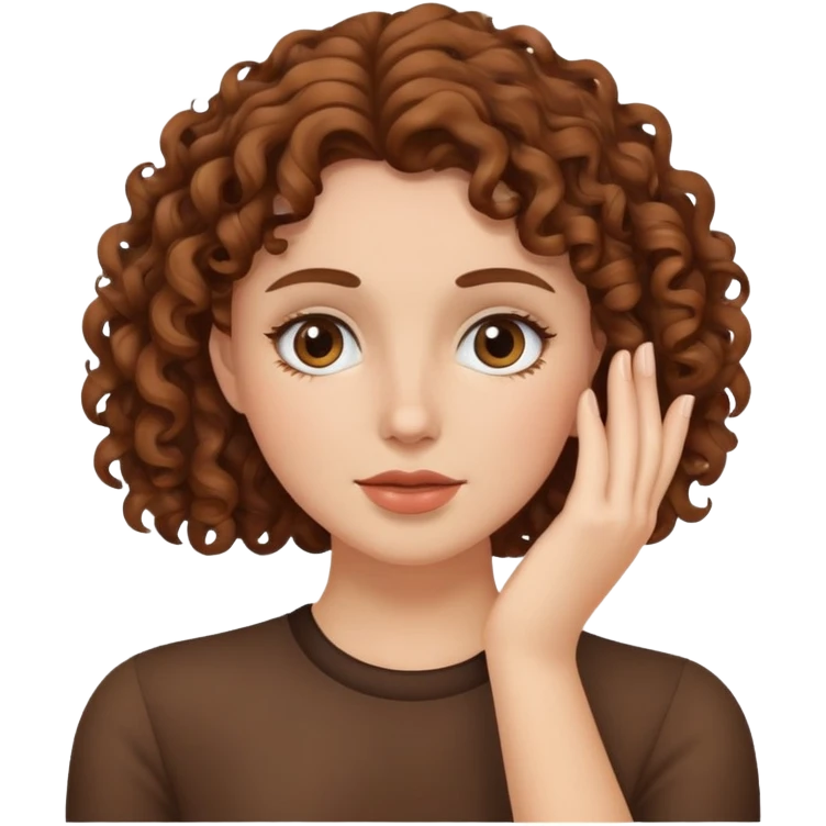 Female face palm with fair skin and brown curly hair  emoji