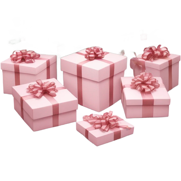 Light pink Christmas gifts under a white Christmas tree  emoji