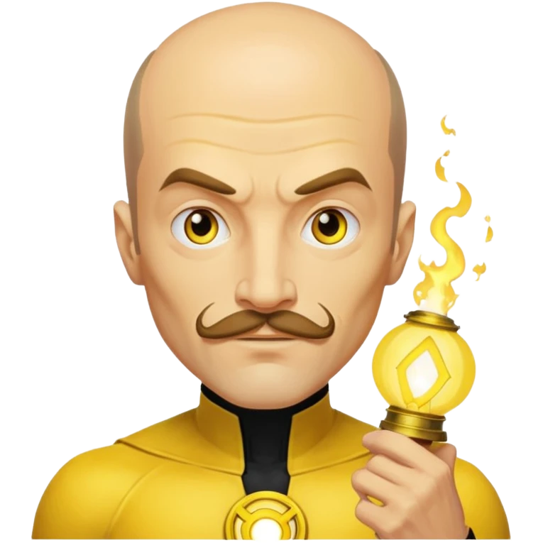 dc sinestro yellow lantern with mustache and balding head emoji
