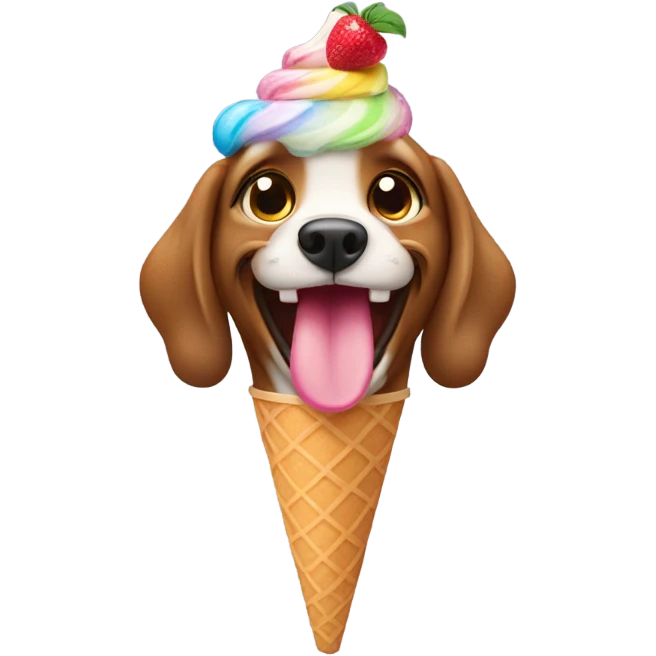 Dog with ice cream emoji