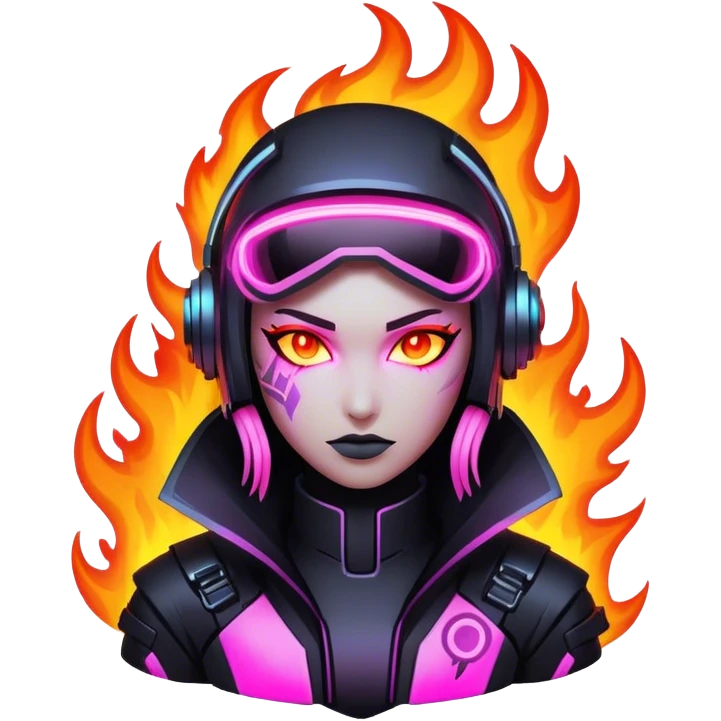 neon cyberpunk fire emoji
