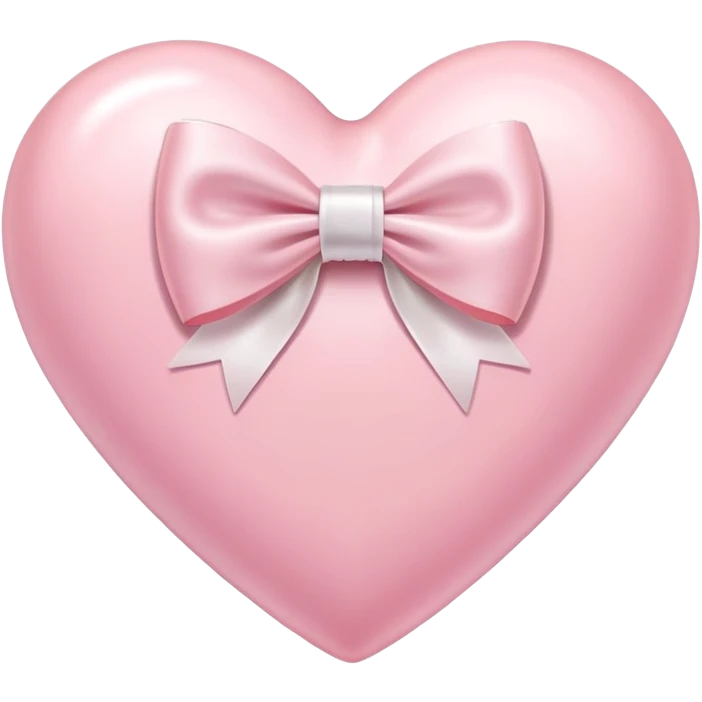 Pastel pink heart with white bow emoji