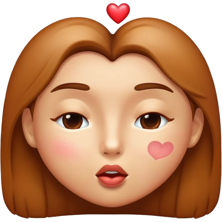 kisssing face with heart but the heart is brown emoji