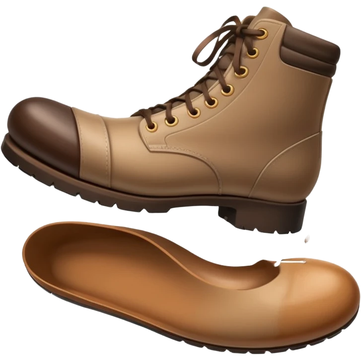 a full human leg with a sneakered foot pressing down on the ground. The shoe sole touches the floor, and directly beneath it a fresh shoe print is clearly visible. Rounded, glossy, smooth, soft shadows, white background.





 emoji