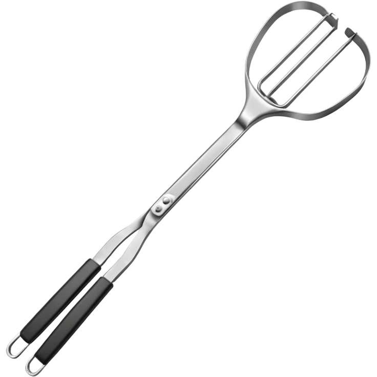 hinged metal grilling tongs emoji