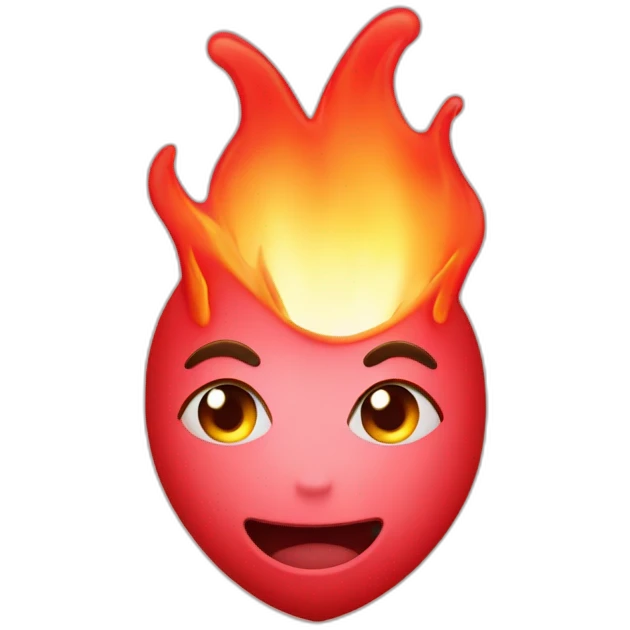 burning red heart with red flame emoji