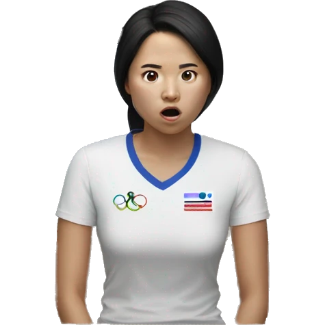 A Korean woman is flipping through TV channels at home and comes across the Olympic games. Her expression is blank emoji