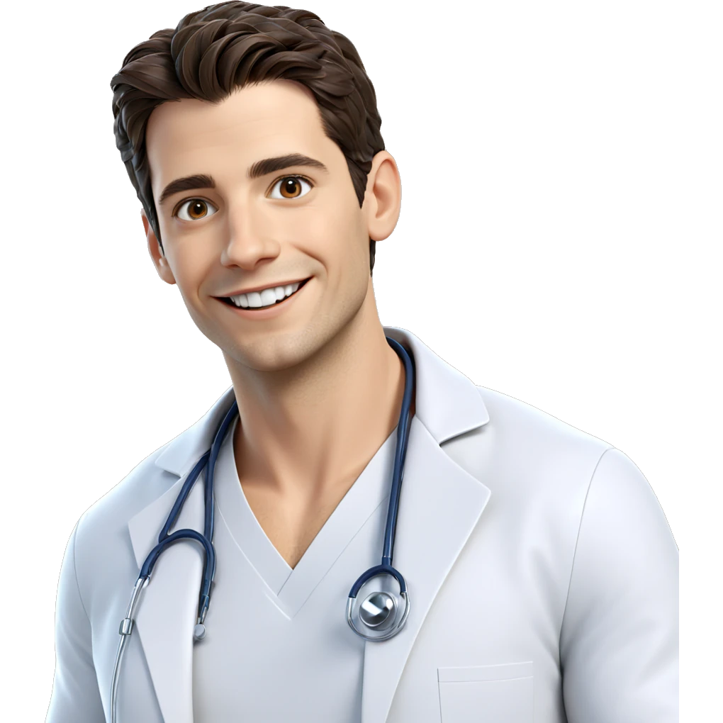 smiling doctor in labcoat emoji