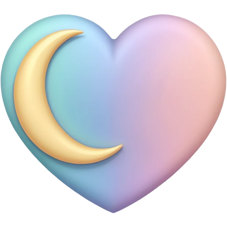 pastel heart with a moon emoji