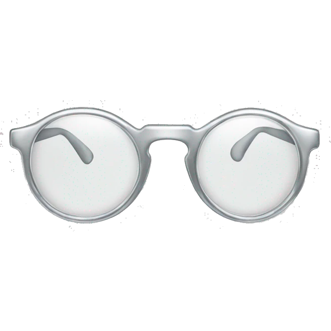 Transparent silver eyeglasses emoji