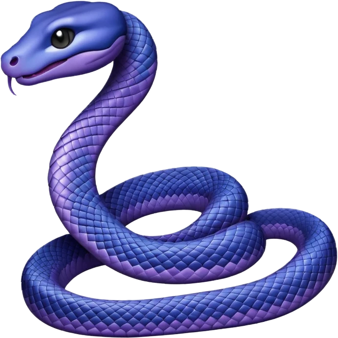 a snake emoji in a dark blue to dark purple gradient emoji