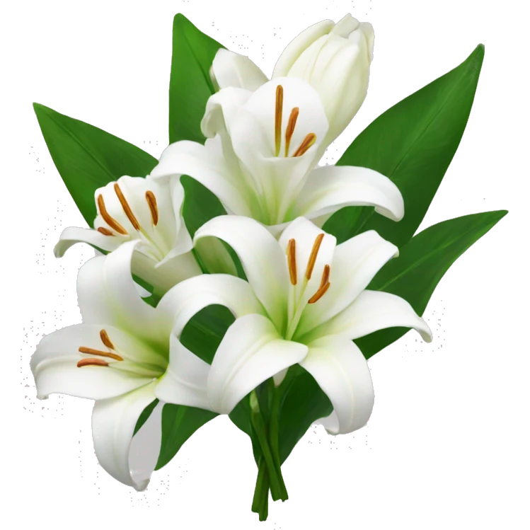 White bouquet of lillies emoji
