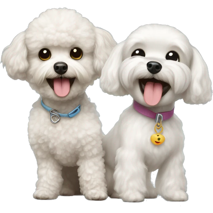Toy poodle and maltese dog smiling emoji