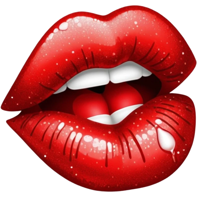 glittery red lipstick kiss mark emoji