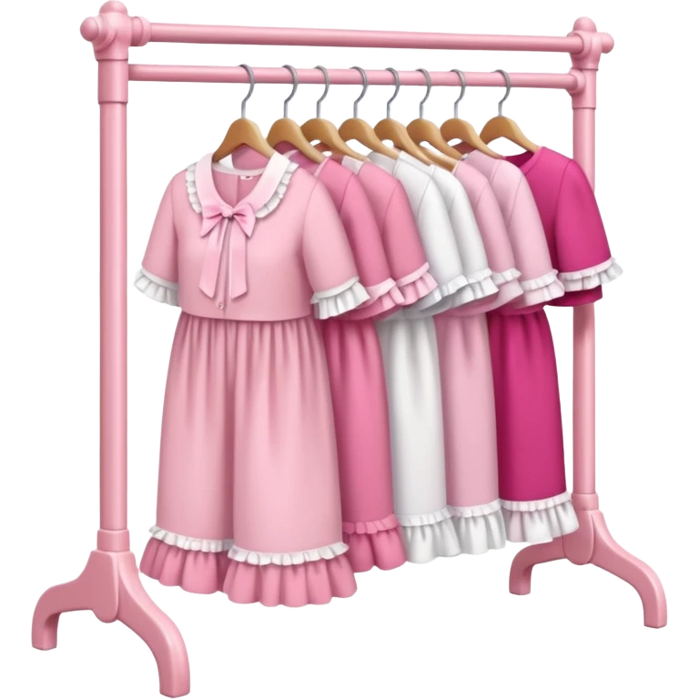 mix light pink dark pink and white girly clothes rack emoji
