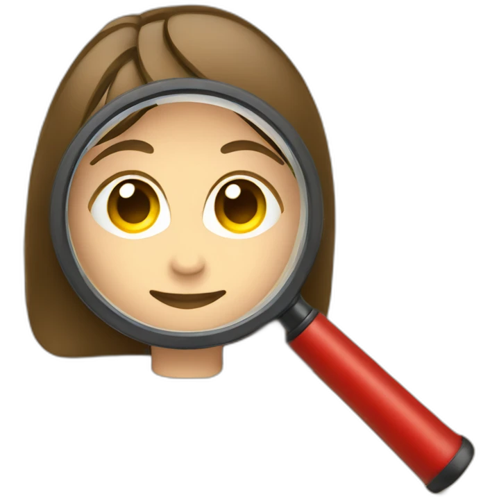 girl magnifying glass chart emoji