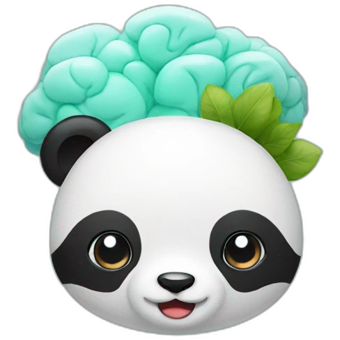 Panda having  brain emoji