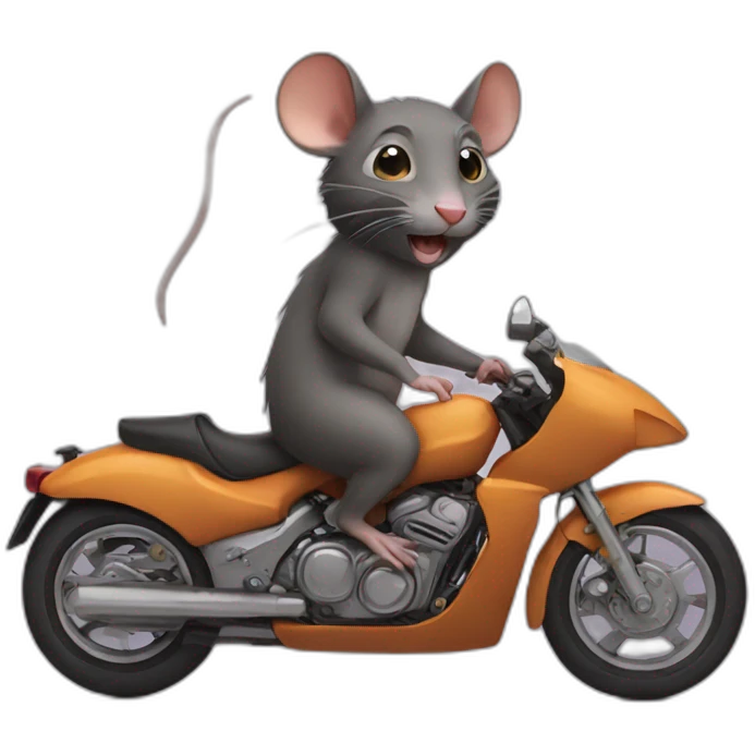 Rat riding a cat emoji