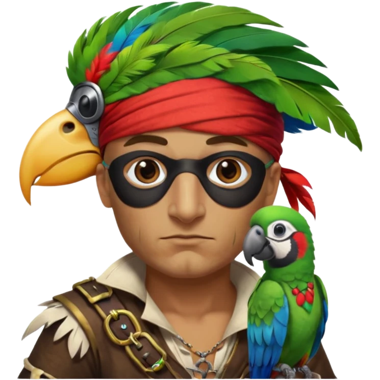 pirate and parrot emoji