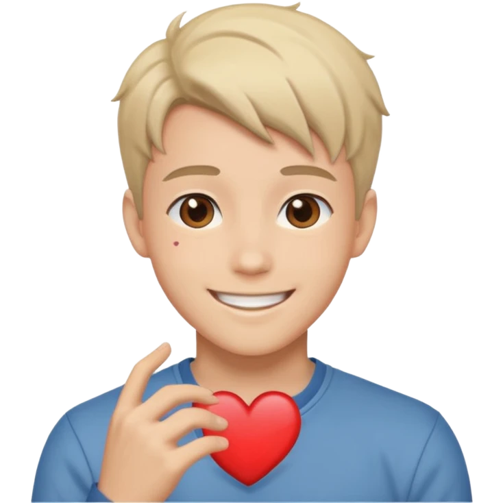 anime guy smile heart emoji
