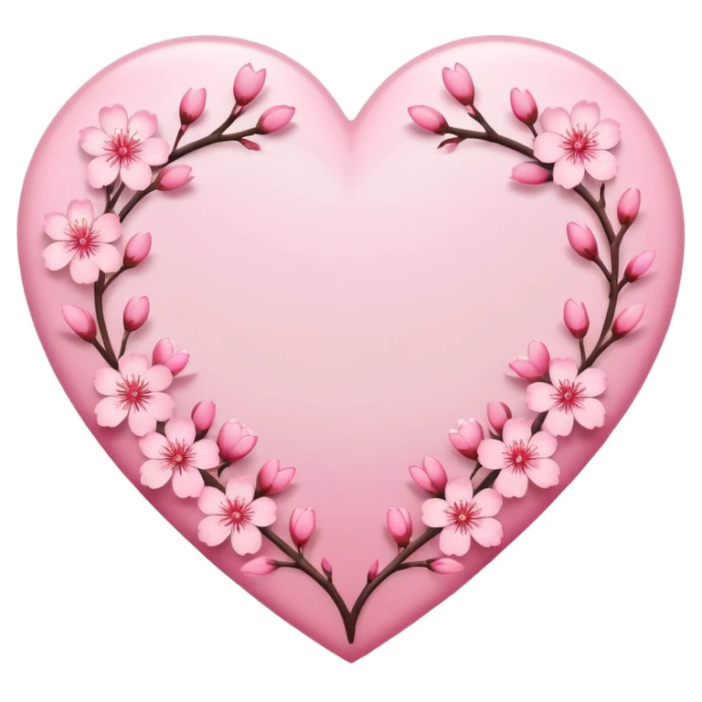 heart with sakura blossom border emoji