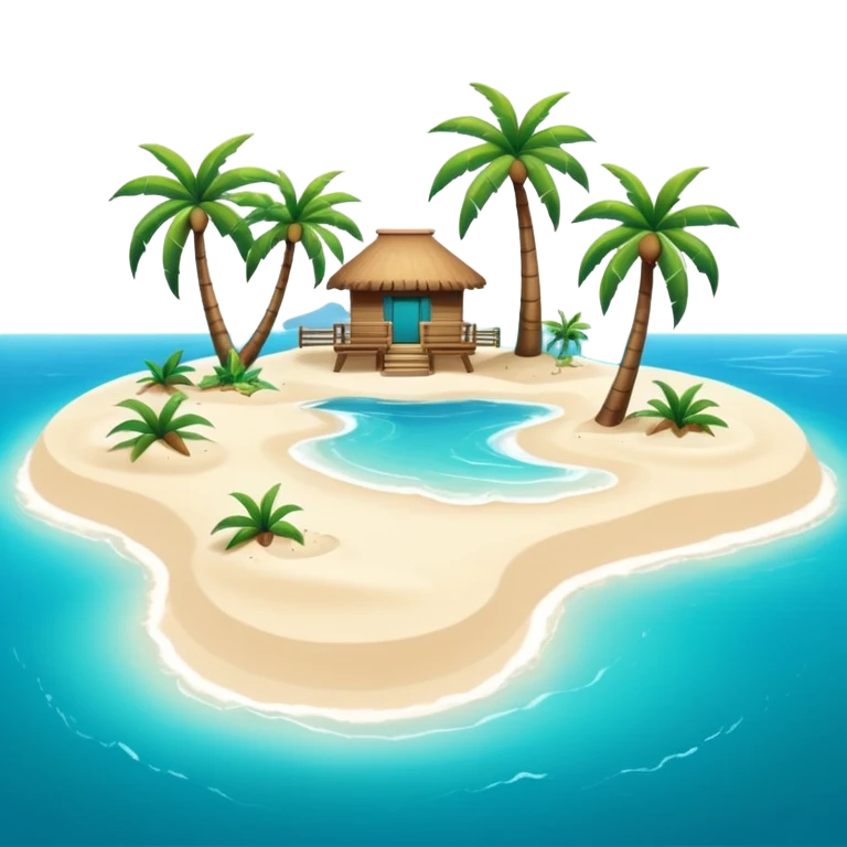 modern attractive island  with a beach and infrastructure  emoji