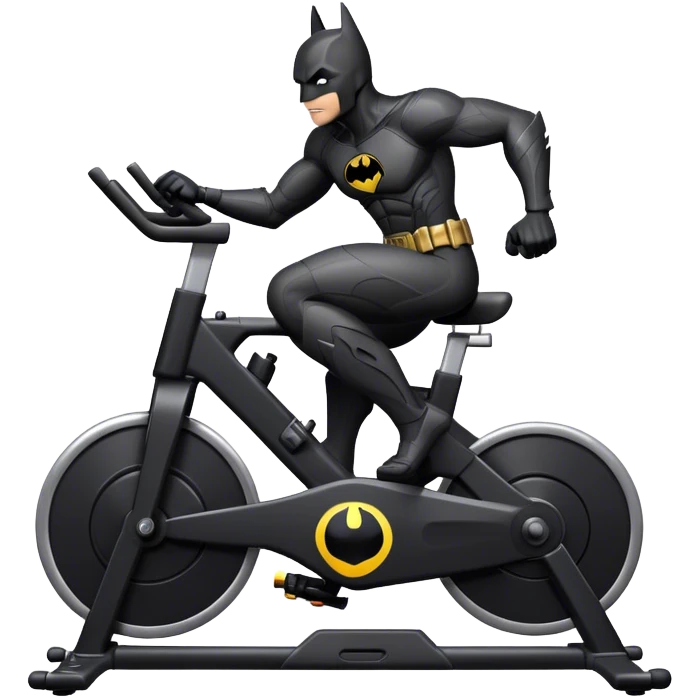 black Batman suit on a spinning bike emoji