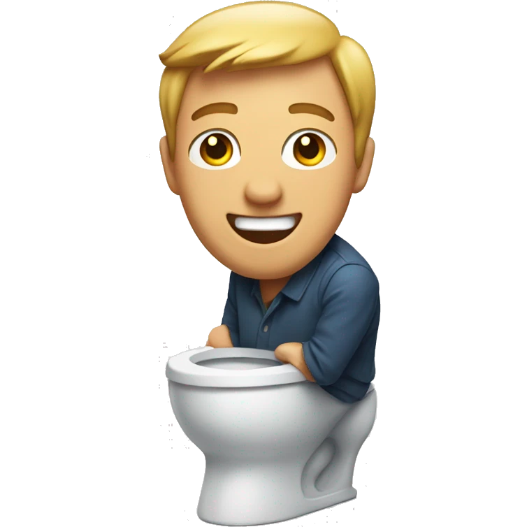 Man smiling while popping out of a toilet emoji
