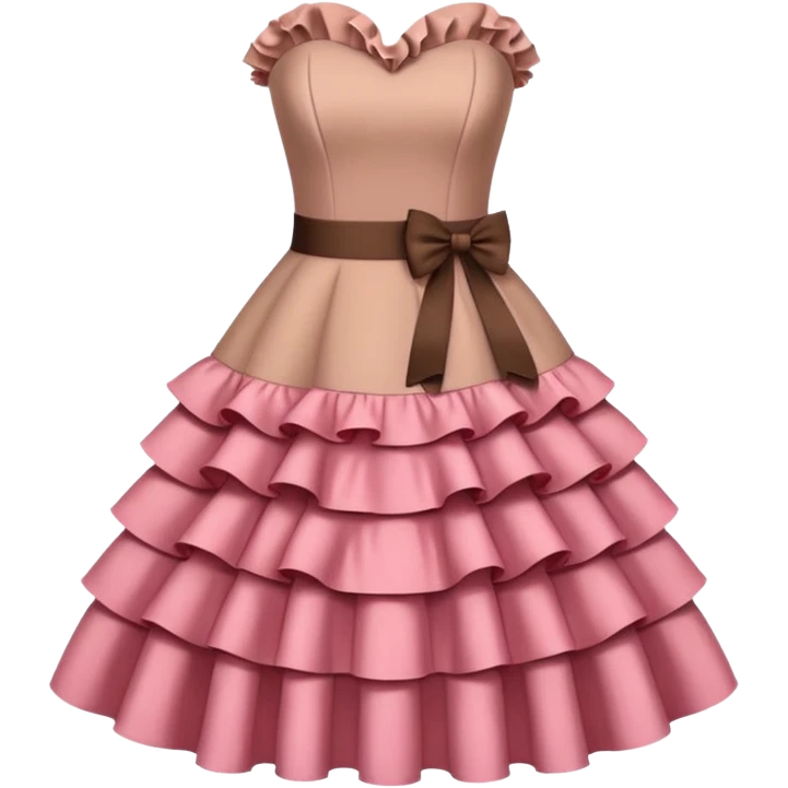 brown pink strapless dress with ruffles emoji