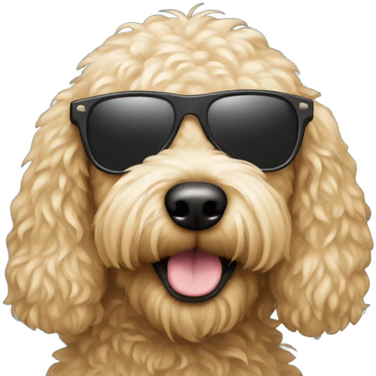 Female golden doodle with sunglasses  emoji