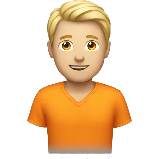 white male with orange shirt emoji