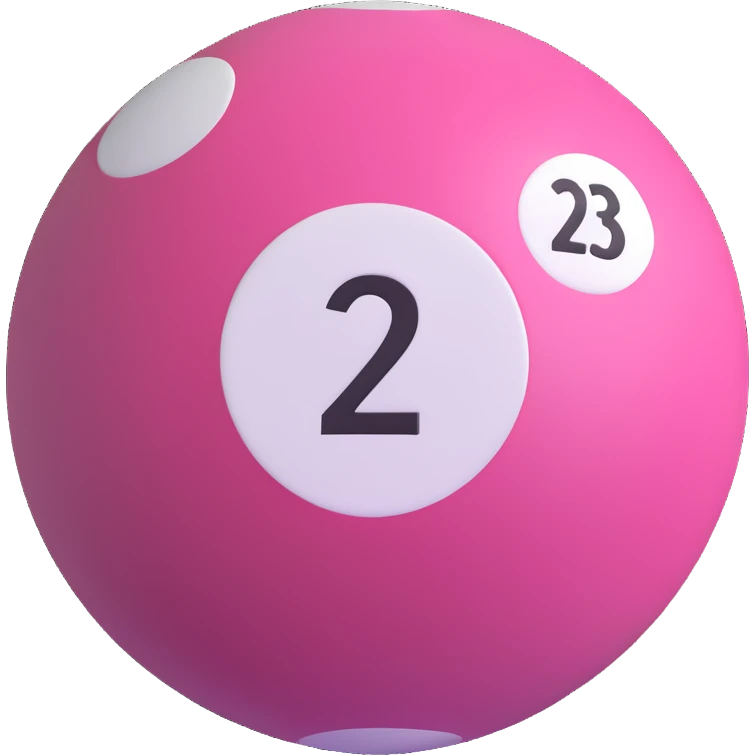 pink billiard ball with the number 23 inside a white circle emoji