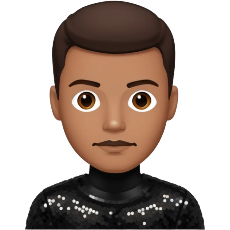 Christopher Williams, R&B Singer with dark brown hair, black sequin outfit emoji