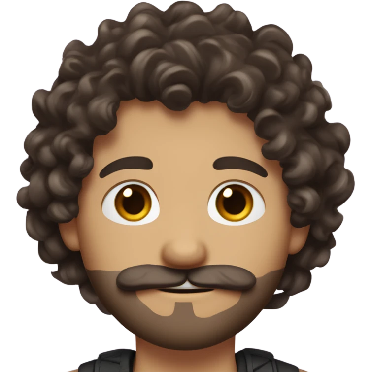 White Boy with dark brown medium length wavy curly hair and a beard and mustache and the prettiest brown eyes you’ve ever seen  emoji